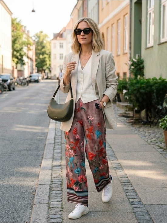 Zara Pants - Zara Floral-Print Wide Leg Pants in Pink, Coral & Teal Size Large